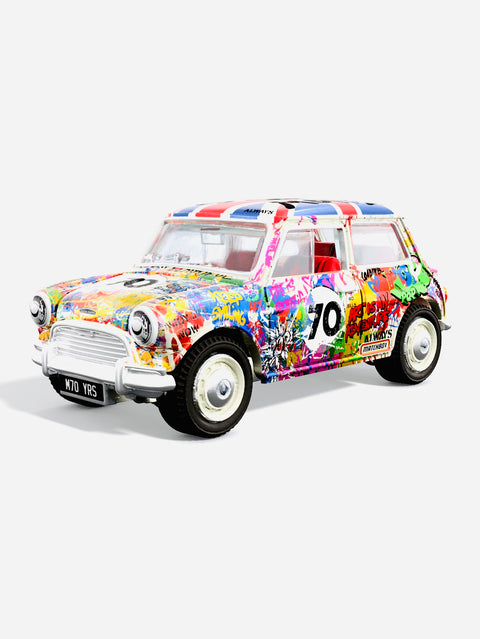 Matchbox 2023 Mattel Creations x Mr Brainwash 1964 Austin Mini Cooper S - Opened Box