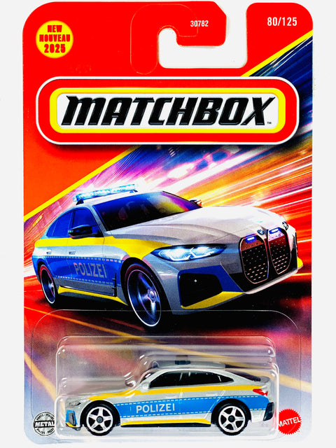 Matchbox 2025 Basic Case L 2023 BMW i4 Police Sedan