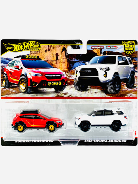 Hot Wheels 2025 Target Exclusive 2 Pack Subaru Crosstrek & 2018 Toyota 4Runner - Damaged Card