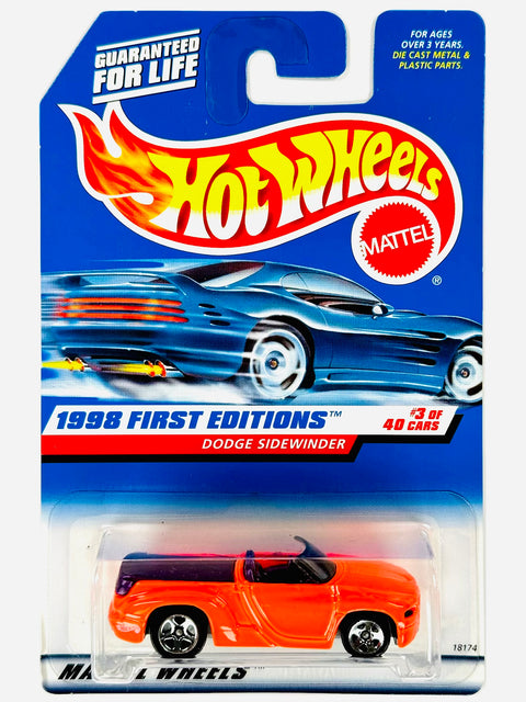 Hot Wheels 1998 First Editions Dodge Sidewinder Orange (3/40) - Damaged Card/Blister