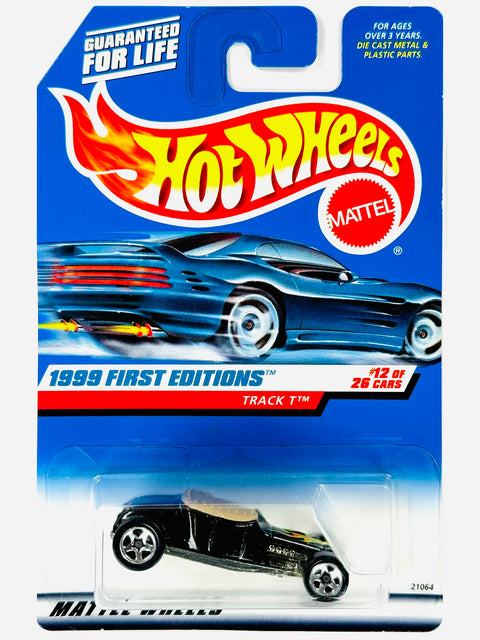 Hot Wheels 1999 First Editions Track T Black (12/26) - Damaged Card/Blister