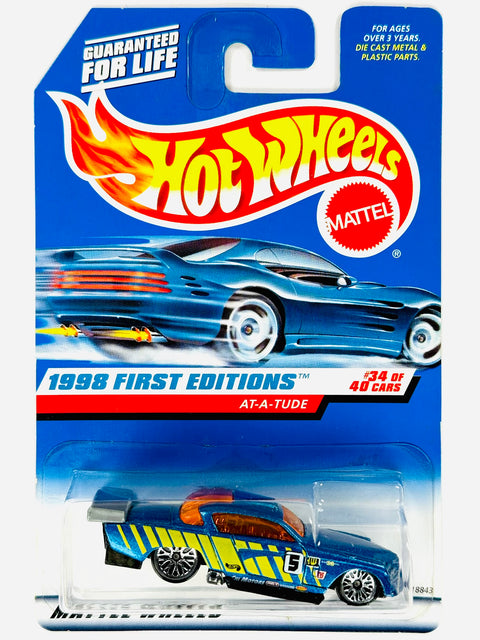 Hot Wheels 1998 First Editions At-a-tude Blue (34/40) - Damaged Card/Blister