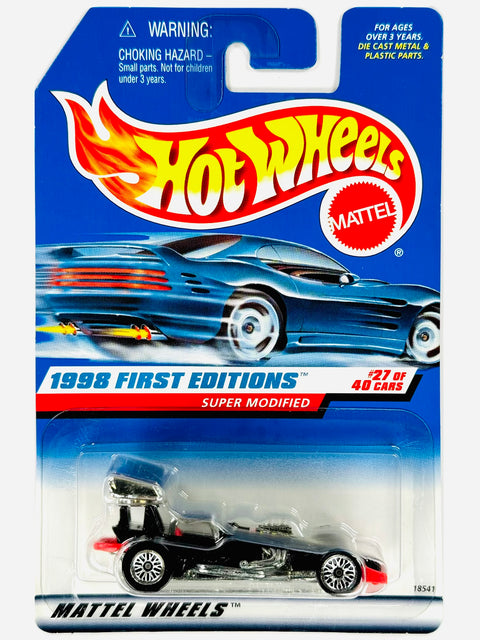 Hot Wheels 1998 First Editions Super Modified Black (27/40) - Damaged Card/Blister