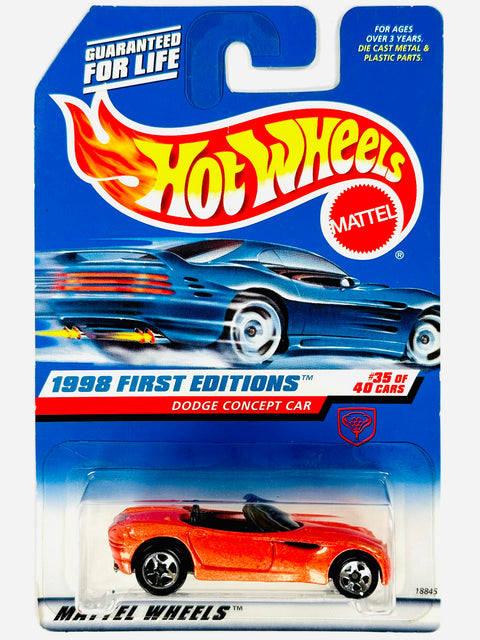 Hot Wheels 1998 First Editions Dodge Concept Car Orange (35/40) - Damaged Card/Blister