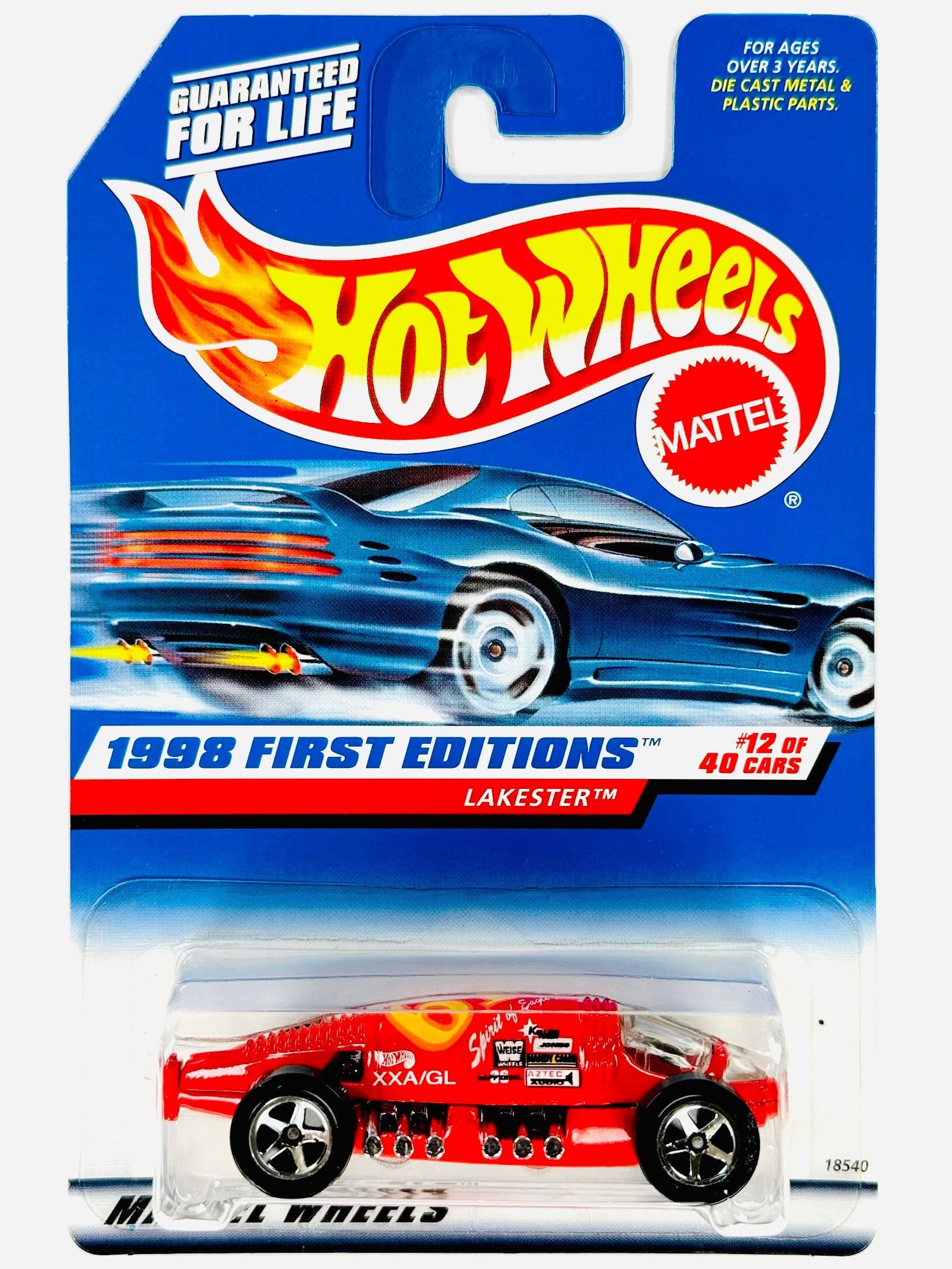 Hot Wheels 1998 First Editions Lakester Red (12/40) - Damaged Card