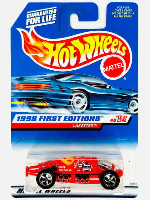 Hot Wheels 1998 First Editions Lakester Red (12/40) - Damaged Card/Blister