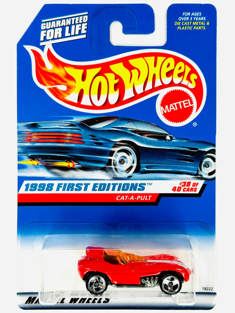 Hot Wheels 1998 First Editions Cat-a-pult Red (38/40) - Damaged Card/Blister