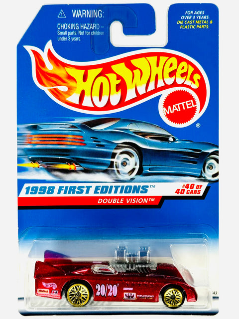 Hot Wheels 1998 First Editions Double Vision Red (40/40) - Damaged Card/Blister