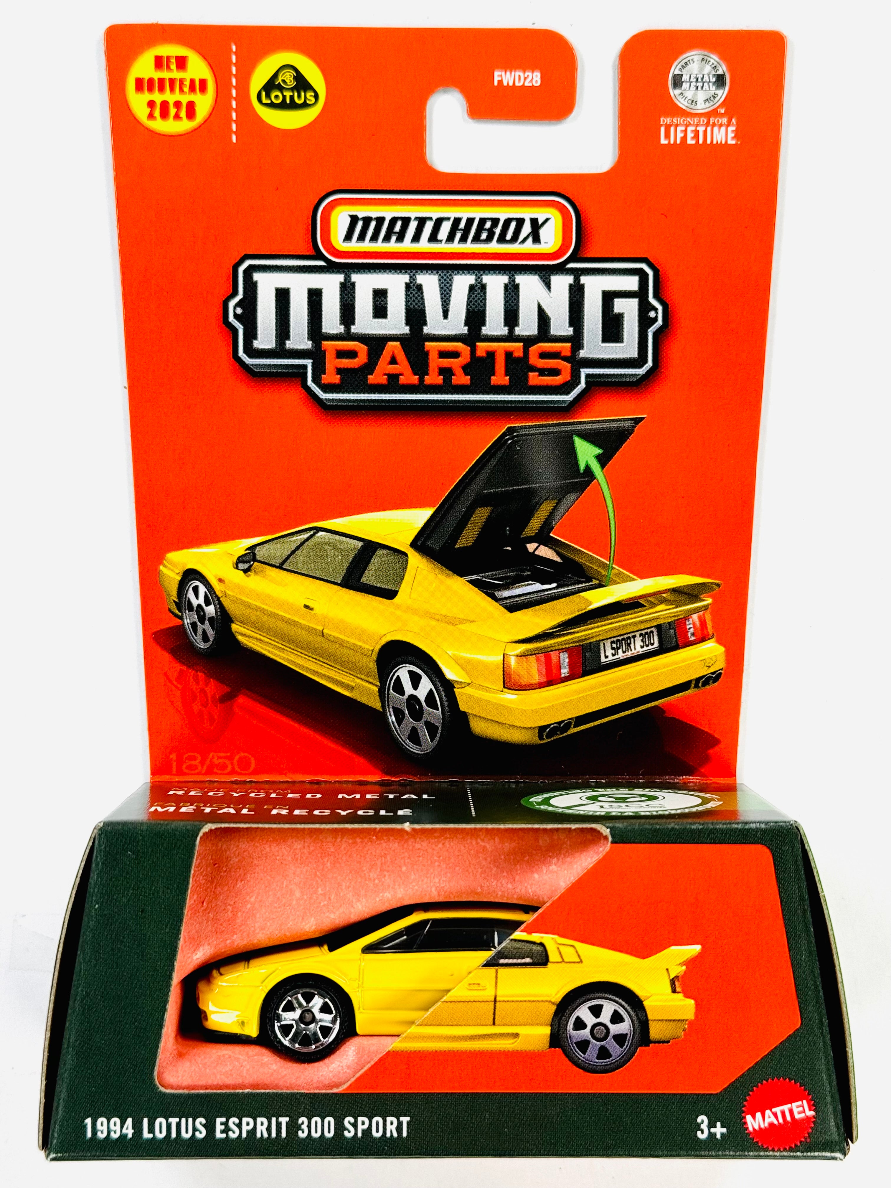Matchbox 2026 Moving Parts Case L 1994 Lotus Esprit 300 Sport