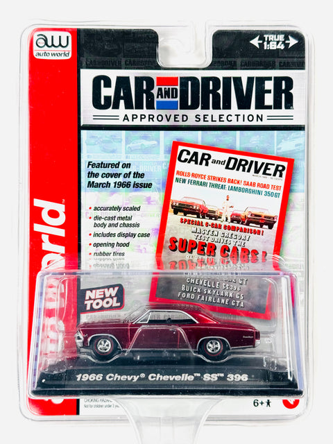 Auto World Car and Driver 1966 Chevy Chevelle SS 390 Chase - Damaged Blister