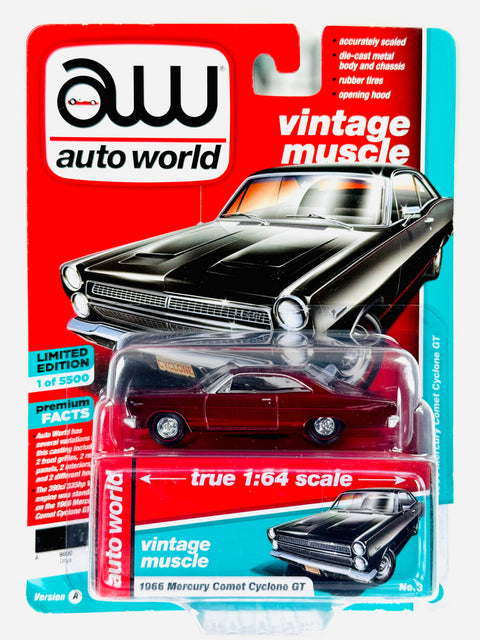 Auto World Vintage Muscle 1966 Mercury Comet Cyclone GT Oryx Chase - Damaged Card