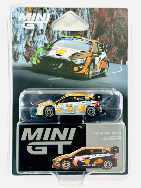 Mini GT Mijo Exclusive Hyundai i20 N Rally1 #11 2023 Rally Croatia Power Stage Winner #972 Chase