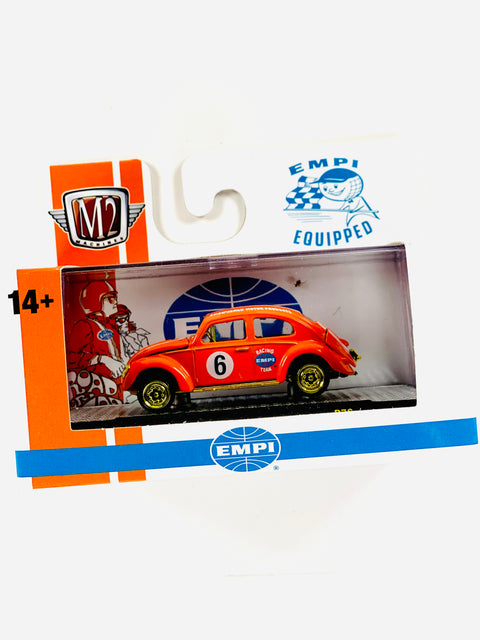 M2 Machines Auto-thentics EMPI Equipped 1956 VW Beetle Deluxe U.S.A. Model Chase - Damaged Box