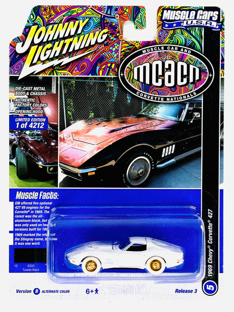 Johnny Lightning Muscle Cars & MCACN 1969 Chevy Corvette 427 Tuxedo Black Chase