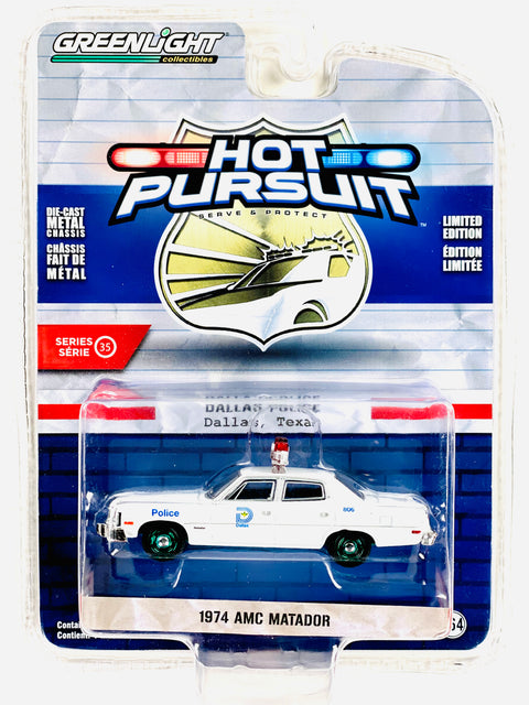 Greenlight Hot Pursuit 1974 AMC Matador Chase -Damaged