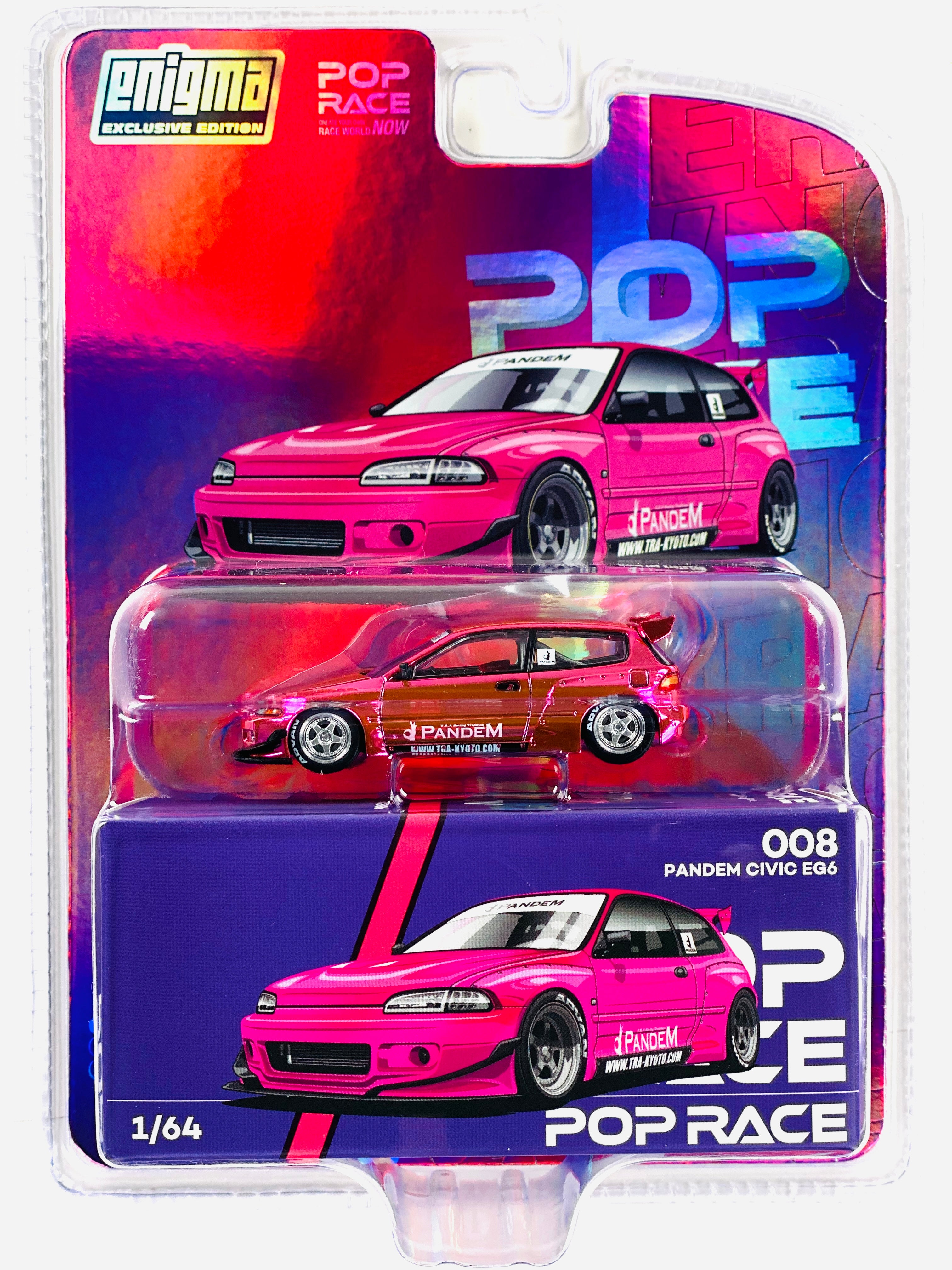 ☆チェイス☆POP RACE PANDEM CIVIC EG6 即購入可即日発送 Pop Race Enigma Exclusive Pandem Civic EG6 Pink #008 Chase