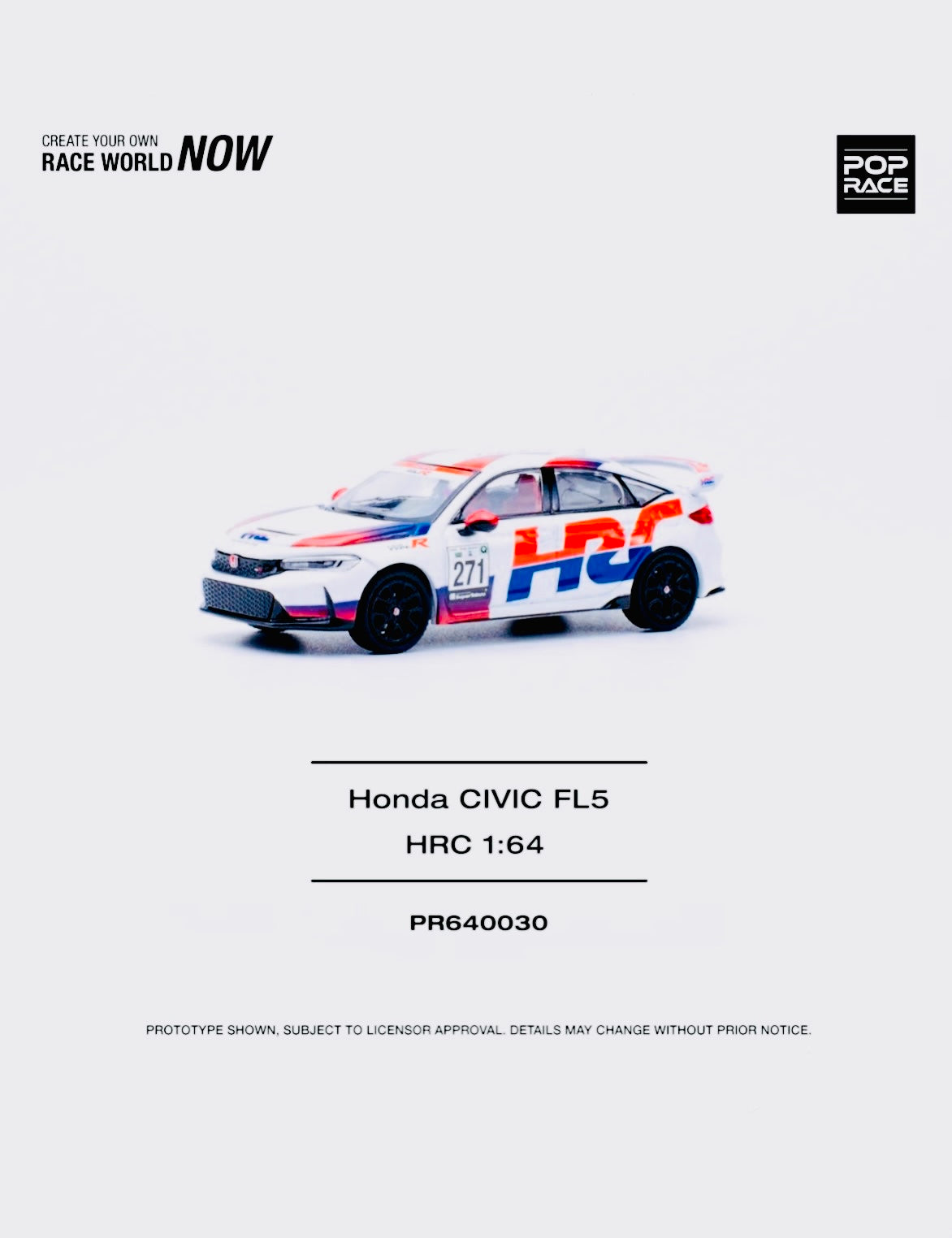 Pop Race Factory Sealed Honda Civic Type R FL5 HRC White #030 – Jcardiecast