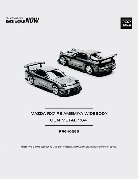 Pop Race Factory Sealed Mazda RX-7 "Re Amemiya" Widebody RHD Gunmetal Gray #255