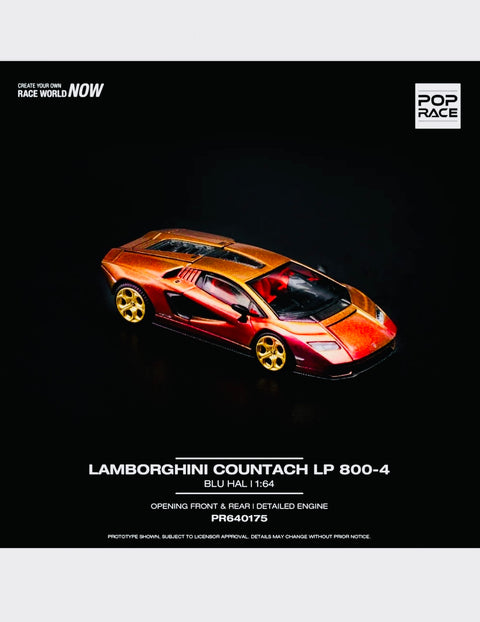Pop Race Factory Sealed Lamborghini Countach LP 800-4 Blu Hal #175