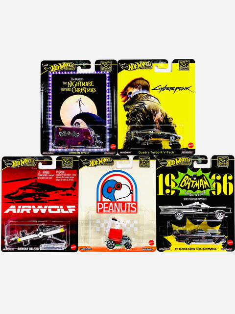 Hot Wheels 2025 Pop Culture Case M (Set of 5 Cars)