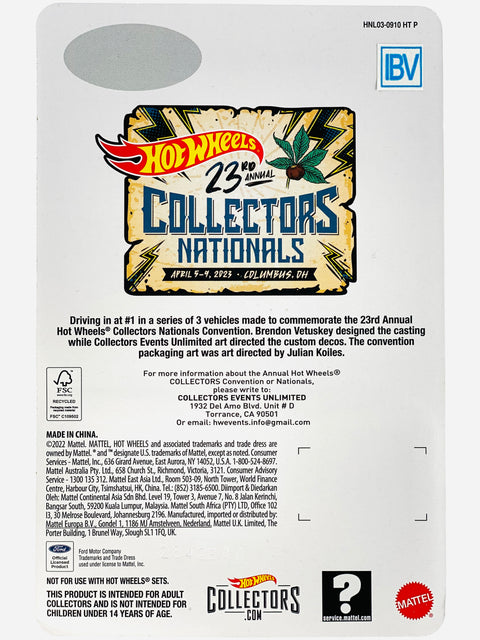 Hot Wheels 2023 23rd Annual Collectors Convention Columbus, OH 1962 Ford F100 IBV/Sample