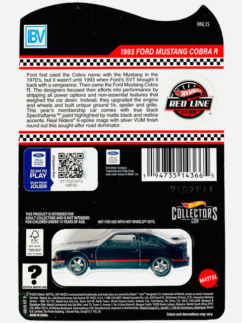 Hot Wheels 2023 RLC Exclusive Membership 1993 Ford Mustang Cobra R IBV/Sample