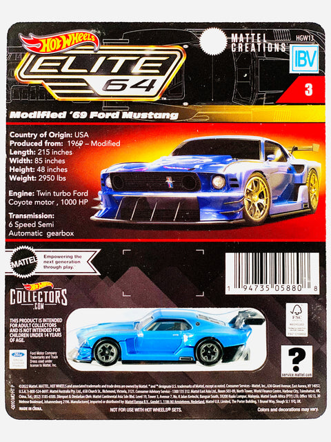 Hot Wheels 2023 RLC Exclusive Elite 64 Modified '69 Ford Mustang IBV/Sample