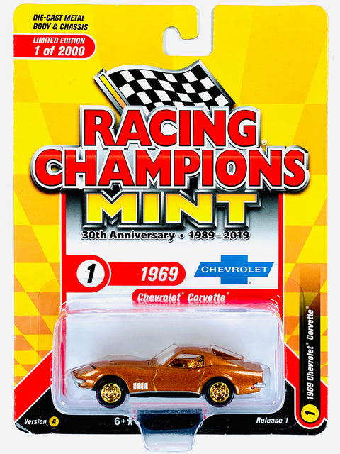 Racing Champions Mint 1969 Chevrolet Corvette Chase - Damaged Card