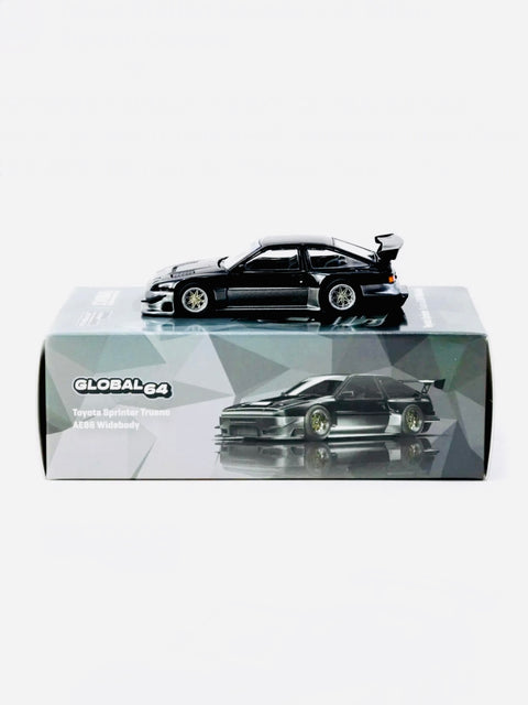 Tarmac Works Global 64 Toyota Sprinter Trueno AE86 Jon Sibal Black