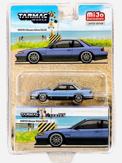 Tarmac Works Global 64 Vertex Nissan Silvia S13 Blue/Grey