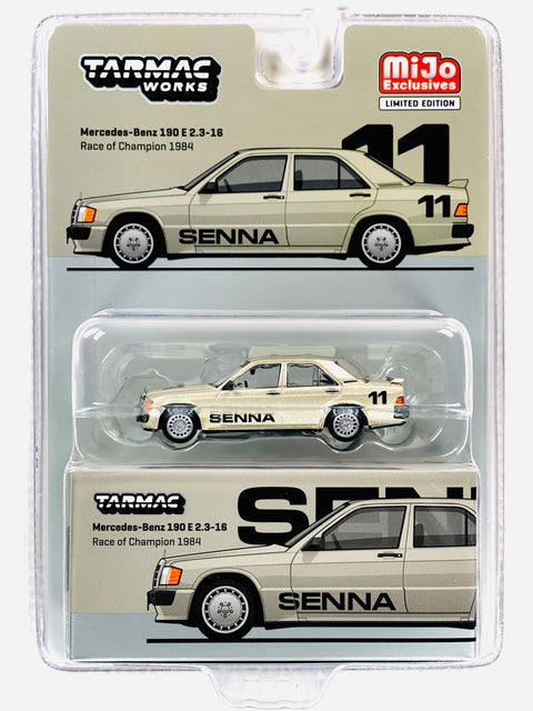 Tarmac Works Global 64 Mercedes-Benz 190 E 2.3-16 Race of Champion 1984 Ayrton Senna