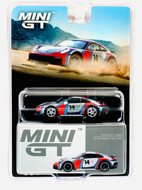 Mini GT Mijo Exclusive Porsche 911 Dakar “Rally 1974” Ice Grey Metallic #964 Chase