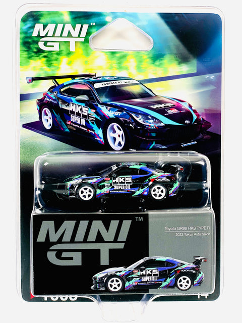 Mini GT Mijo Exclusive Toyota GR86 HKS TYPE R 2022 Tokyo Auto Salon Black #1005