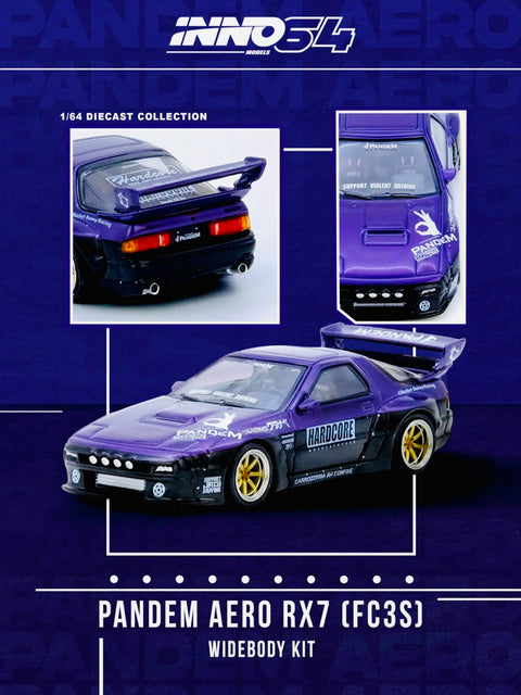 Inno64 Factory Sealed Mazda RX7 (FC3S) "Pandem Rocket Bunny" Purple