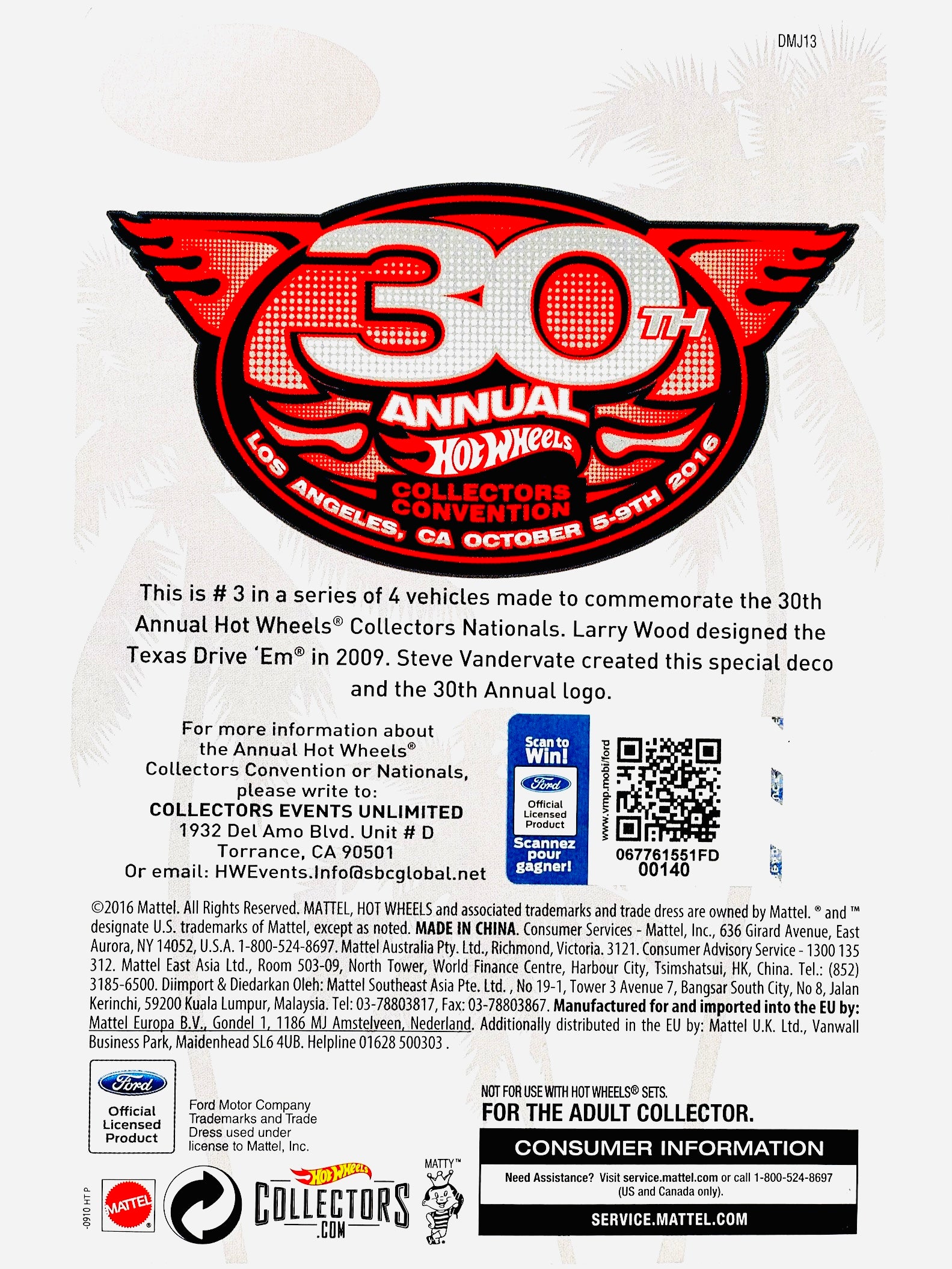 Hot Wheels 2016 30th Annual Collectors Convention Los Angeles, CA