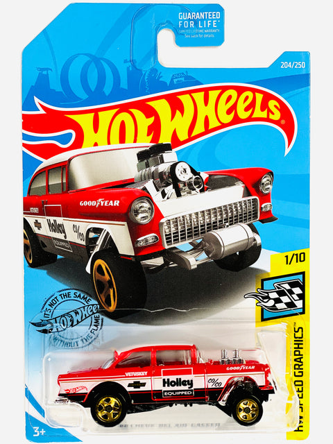 Hot Wheels 2019 HW Speed Graphics '55 Chevy Bel Air Gasser Red - Soft Corners