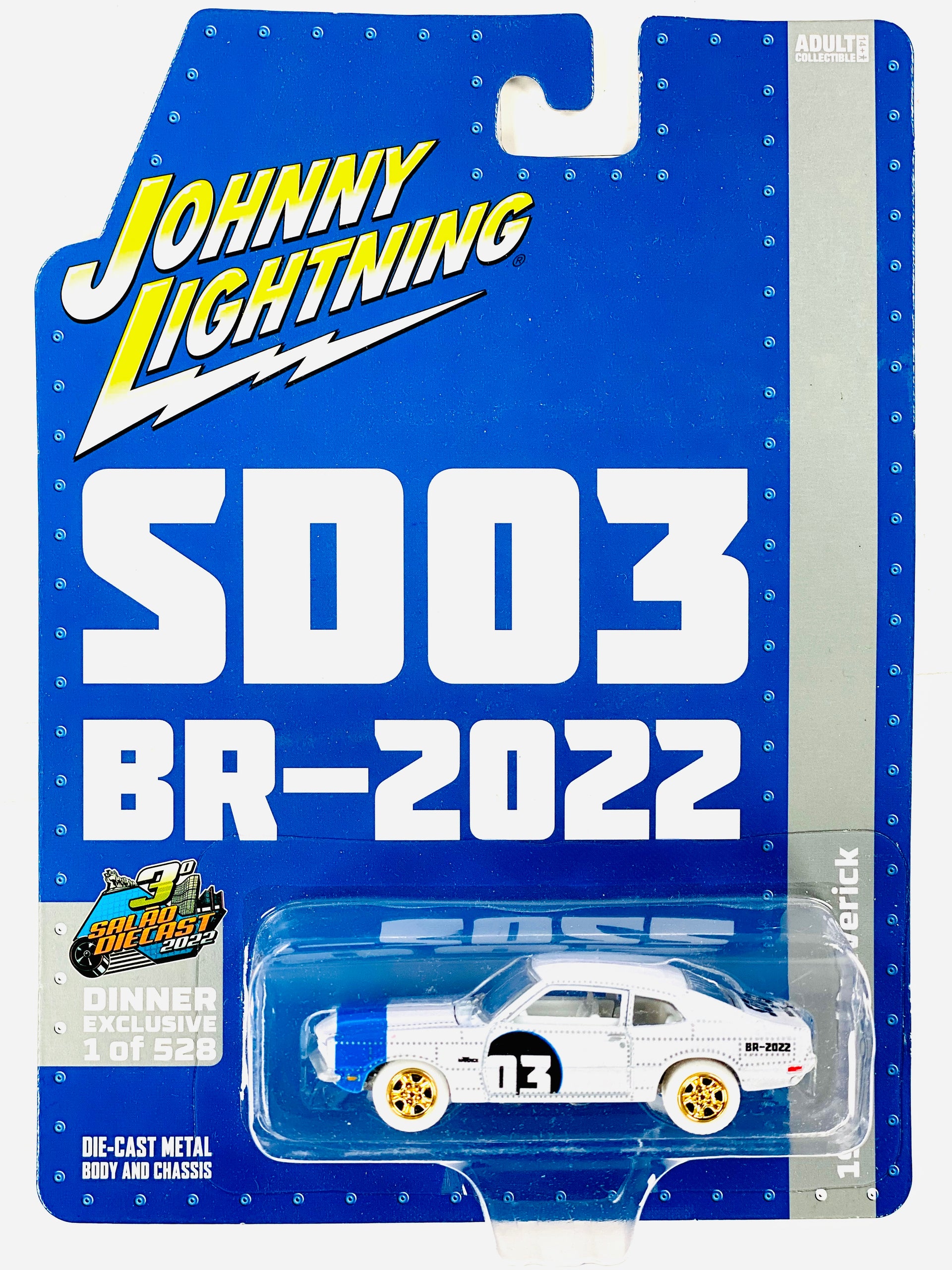 Johnny Lightning 1972 Chevy Vega GT – 50 Years Classic Gold – Chase White – Échelle 1/64
