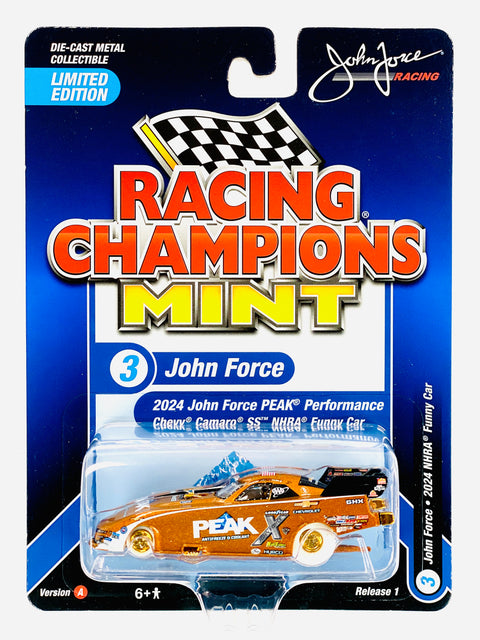 Racing Champions Mint 2024 John Force PEAK Performance Chevy Camaro SS NHRA Funny Car Chase