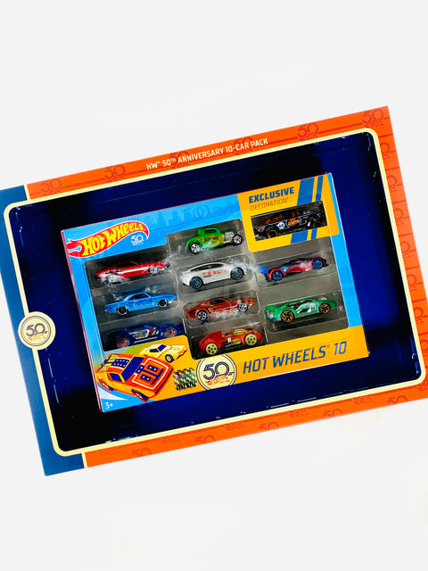 Hot Wheels 2018 50th Anniversary 10-Car Pack Factory Sealed Box Set - Damaged Box
