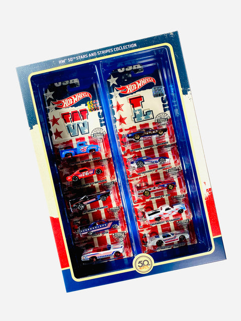 Hot Wheels 2018 50th Anniversary Stars & Stripes Collection Factory Sealed Box Set