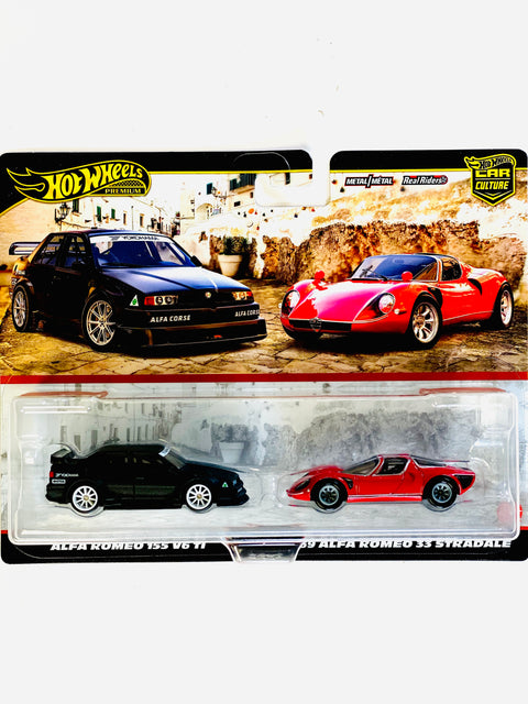 Hot Wheels 2025 Target Exclusive 2 Pack Alfa Romeo 155 V6 TI & '69 Alfa Romeo 33 Stradale - Damaged Card
