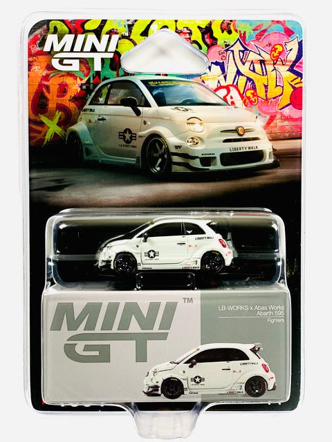 Mini GT Mijo Exclusive Abarth 595 LB-WORKS x Abas Works Fighters Matte Grey #1064