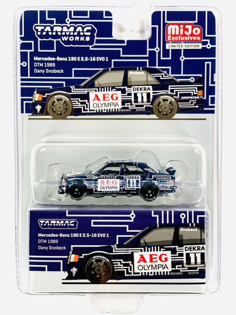 Tarmac Works Mijo Exclusive Mercedes-Benz 190E 2.5-16 EVO 1 #11 DTM 1989 Blue