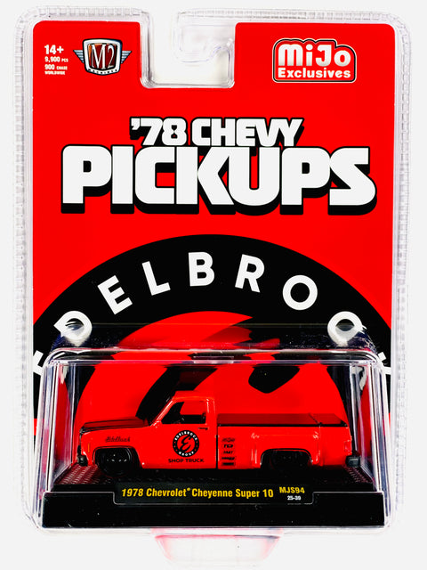 M2 Machines Mijo Exclusive Edelbrock 1978 Chevrolet Cheyenne Super 30 Custom Truck