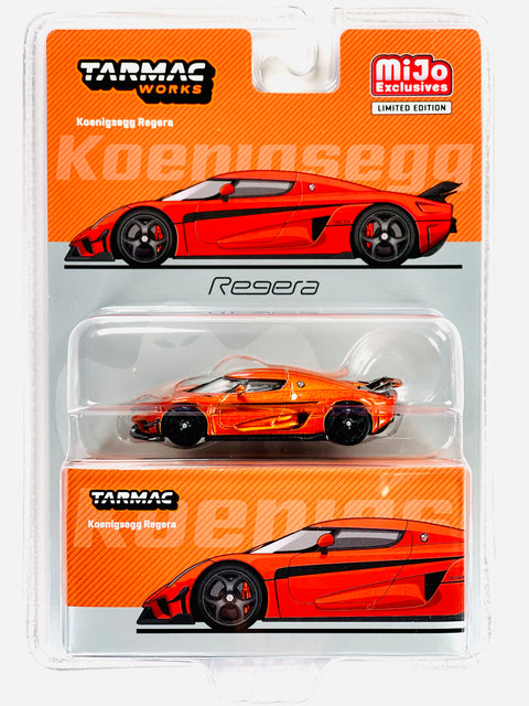 Tarmac Works Mijo Exclusive Koenigsegg Regera Orange Metallic & Black Stripes