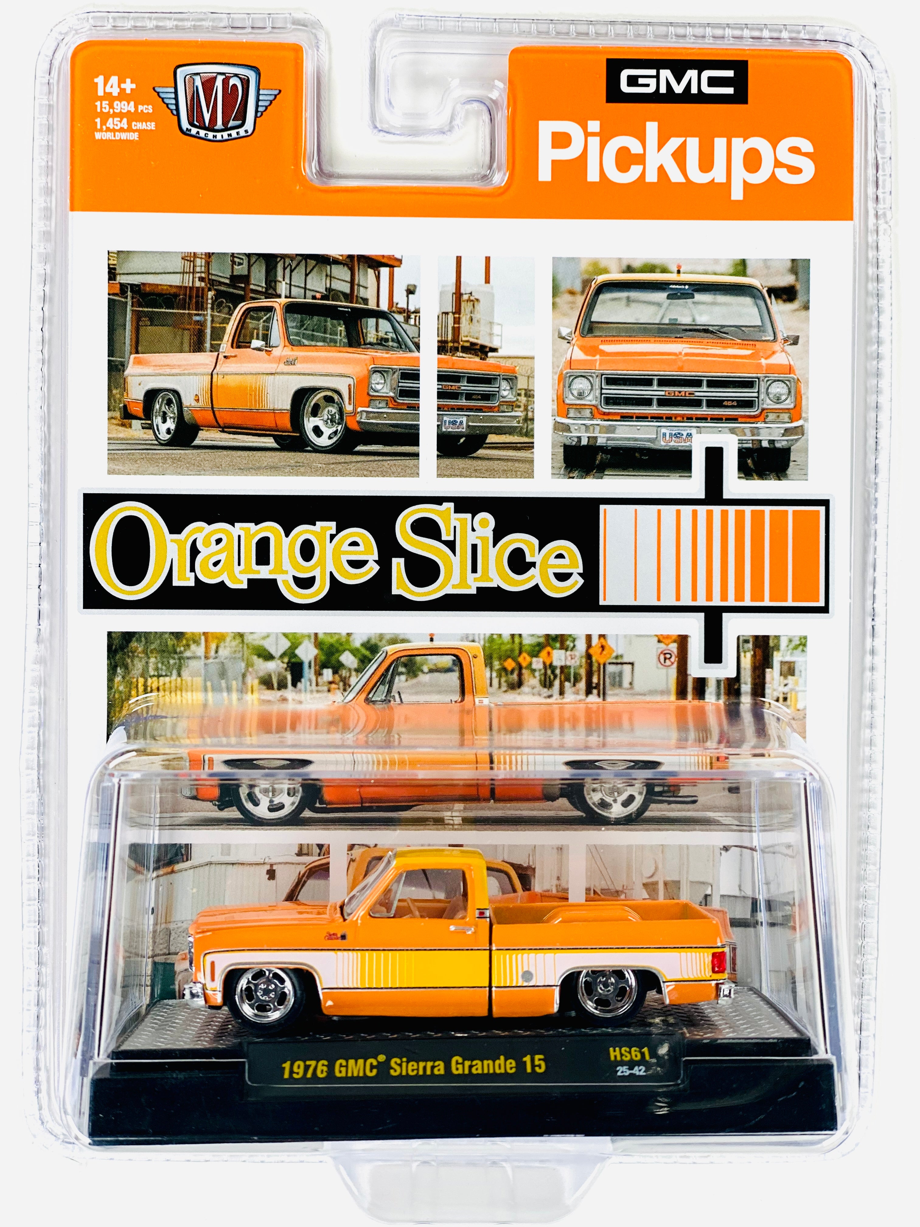 M2 Machines Hobby Exclusive 1976 GMC Sierra Grande “Orange Slice