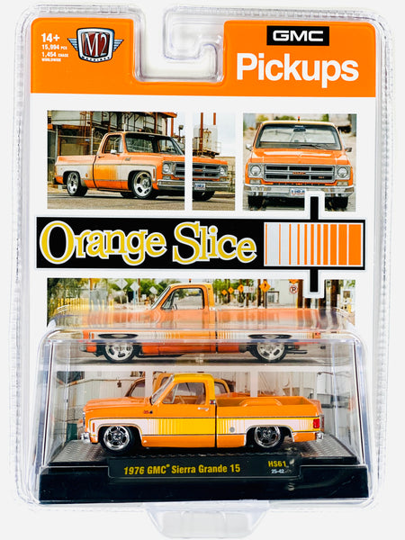 M2マシーン ウォルマート限定　1976 GMC シエラ・グランデ 15 M2 Machines Hobby Exclusive 1976 GMC Sierra Grande “Orange Slice