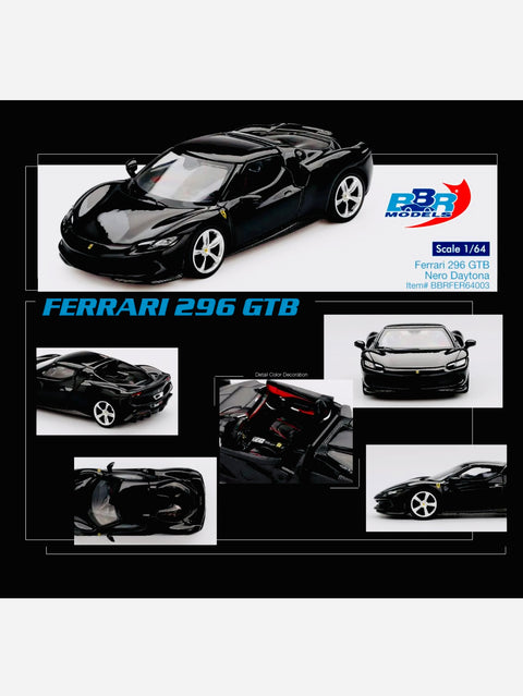BBR Models Ferrari 296 GTB Nero Daytona
