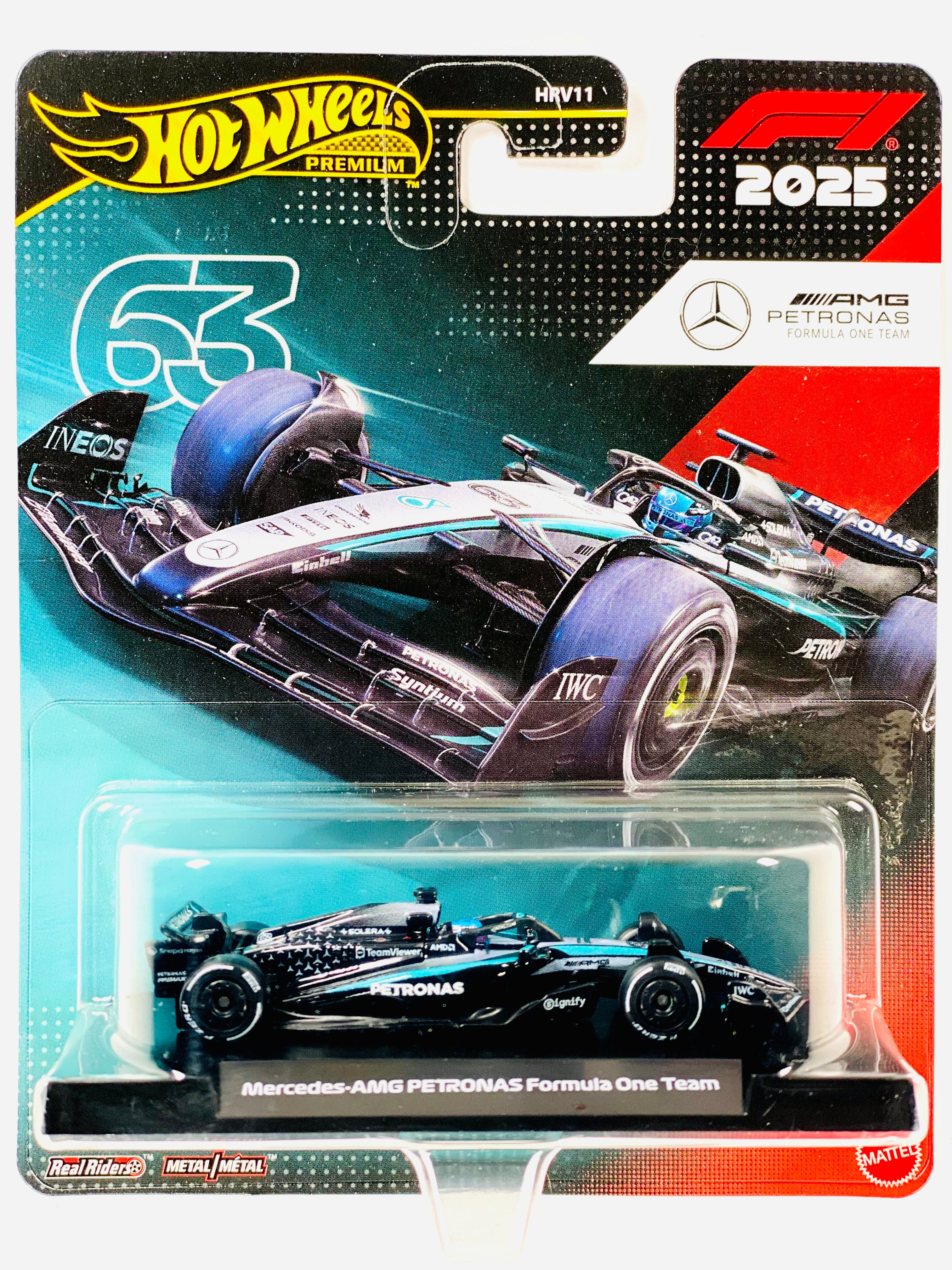 Hot Wheels 2025 Formula 1 F1 Race Team George Russell Mercedes AMG