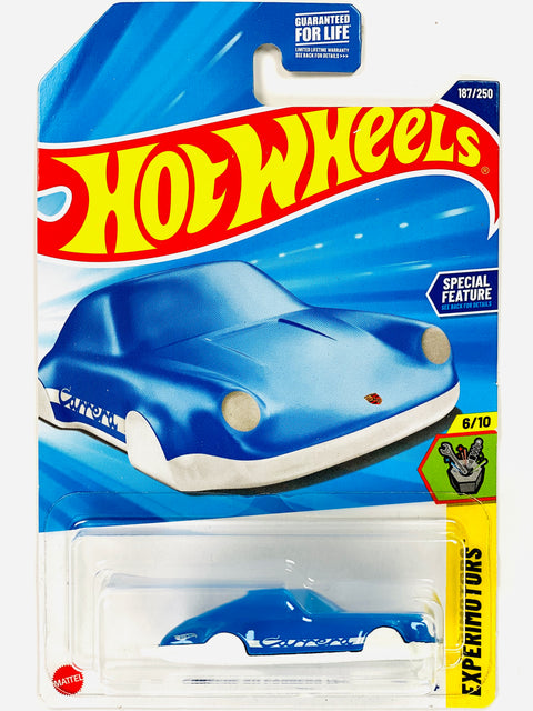 Hot Wheels 2025 Experimotors Porsche 911 Carrera Clip Blue - Damaged Card